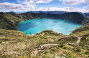 Panorama ujmująca jezioro, Ekwador