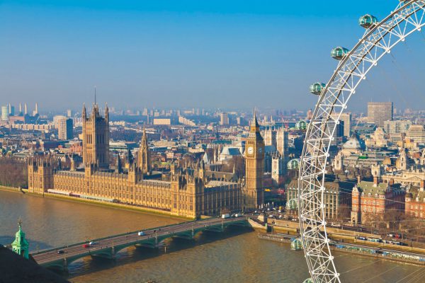 Ujęcie London Eye oraz Big Benu